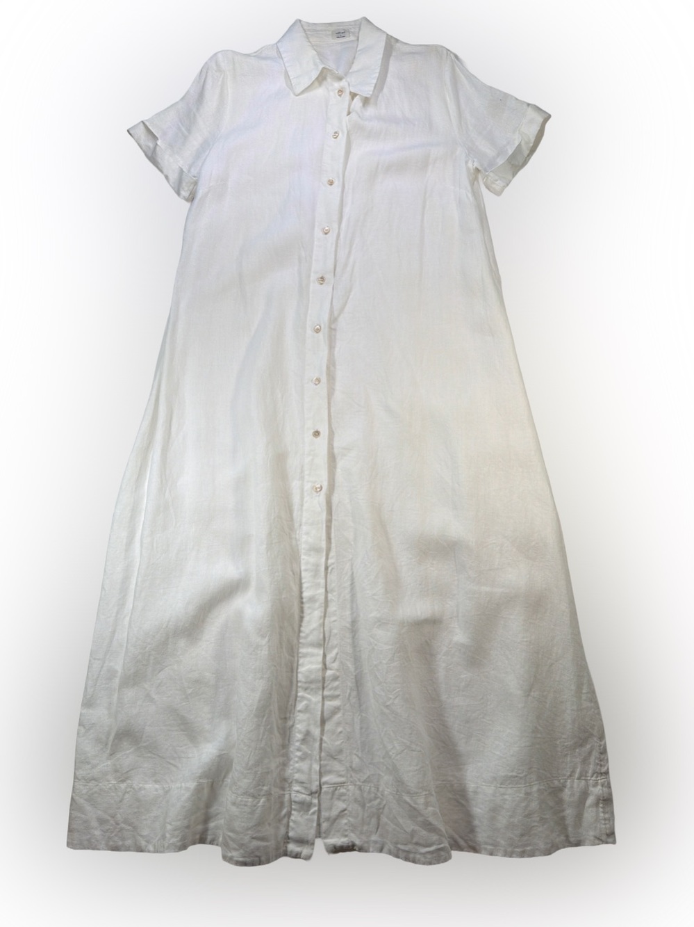 Wilfred 100% Linen White Maxi Button Front Shirt Dress